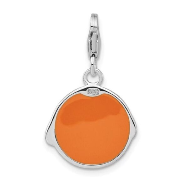 Sterling Silver Enameled Crying Face Charm with Lobster Clasp - Picture 3 of 4